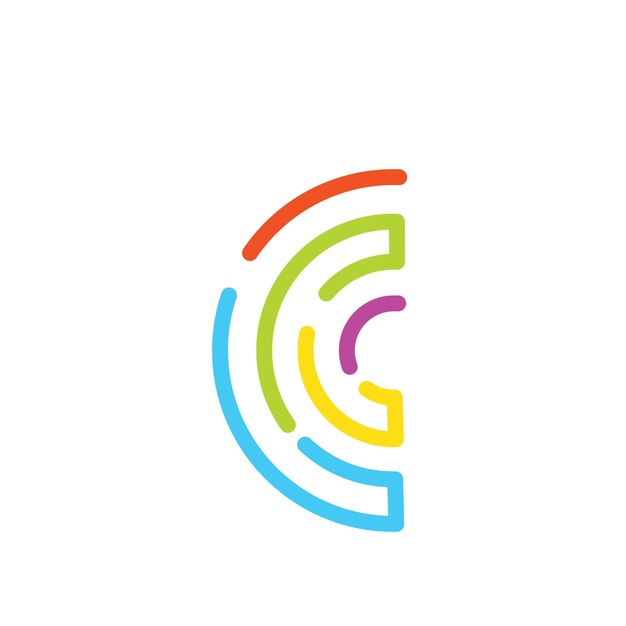 Diseño de icono de vector de plantilla de tecnología de letra C
