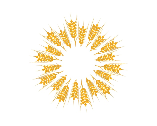 Diseño de icono de vector de plantilla de trigo de agricultura