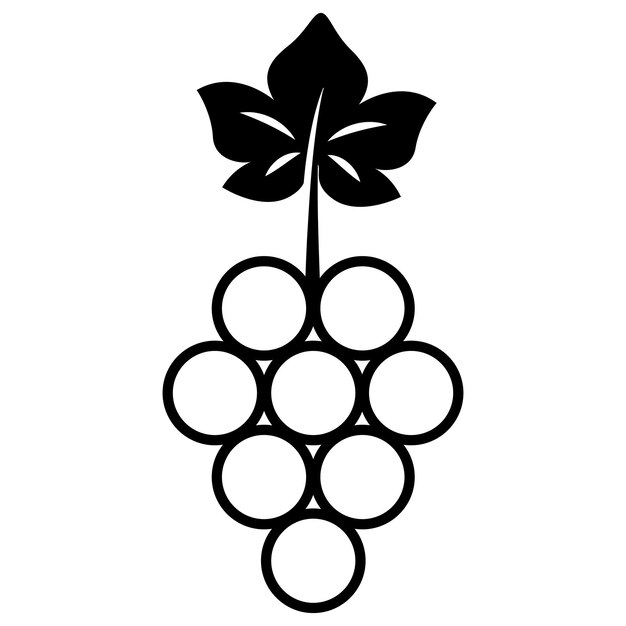 Diseño de icono de vector de uva Icono plano de frutas
