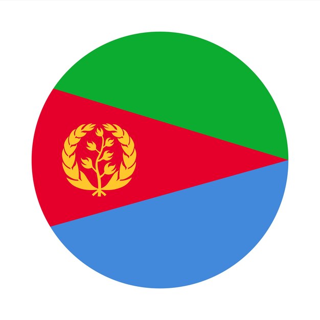 Diseño del icono vectorial de la bandera redonda de Eritrea Diseño de la bandera del círculo de Eritrea