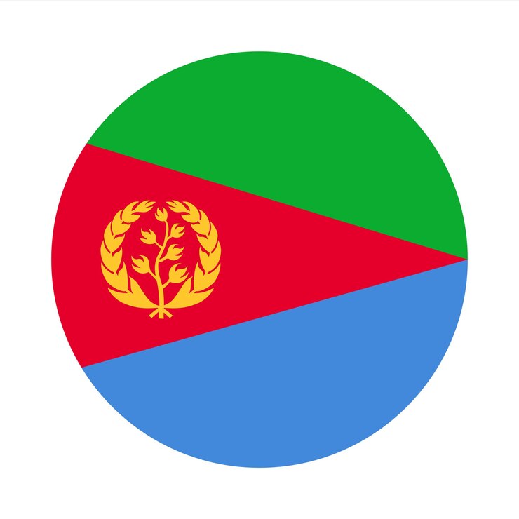 Vector diseño del icono vectorial de la bandera redonda de eritrea diseño de la bandera del círculo de eritrea