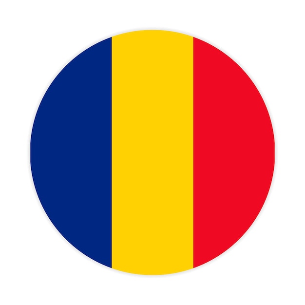 Diseño del icono vectorial de la bandera redonda de Rumania Bandera del círculo de Rumania