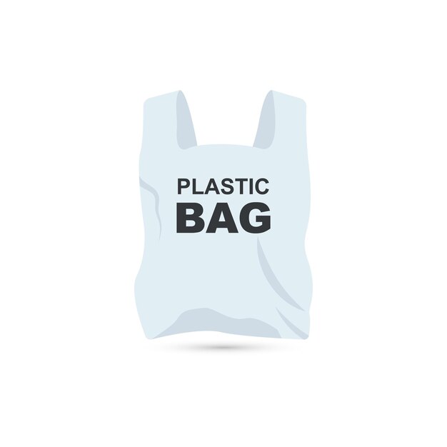 Diseño del icono vectorial de la bolsa de plástico para reciclaje