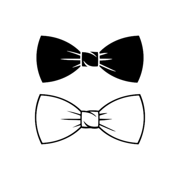 El diseño del icono vectorial de la corbata de la pajarita