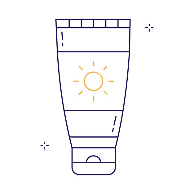 El diseño del icono vectorial de la crema de protección UV contra el sol