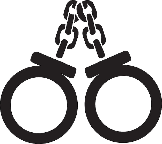 Diseño del icono vectorial de las esposas de detención criminal