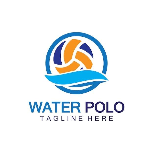 El diseño del icono vectorial del logotipo del waterpolo es el deporte del waterpolo.