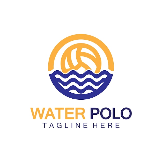 El diseño del icono vectorial del logotipo del waterpolo es el deporte del waterpolo.