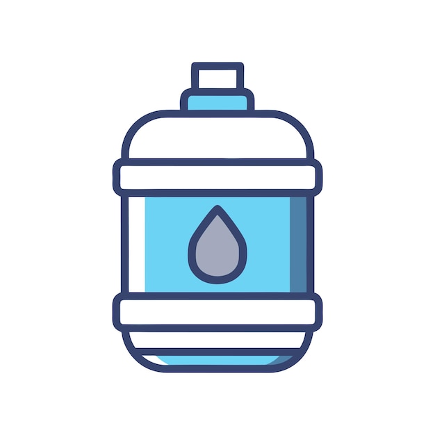 Diseño de icono vectorial de olla de agua en fondo blanco