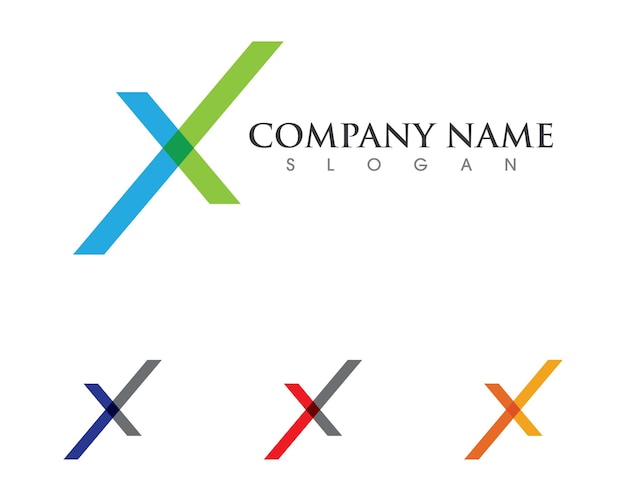 Diseño del icono vectorial de la plantilla de la letra X del logotipo