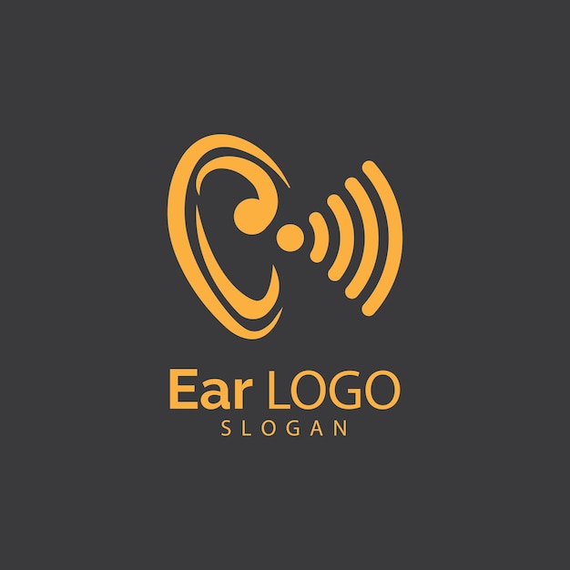 Diseño de icono vectorial de plantilla de logotipo auditivo