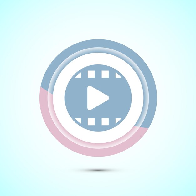 Diseño de icono de video Ilustración de cámara Icono de cámara de video Símbolo de película Signo de color pastel Diseño de botón