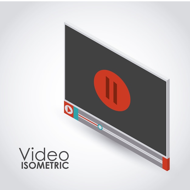 Vector diseño de icono de video isométrico