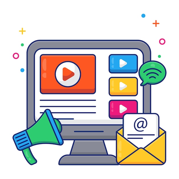 Un diseño de icono de video marketing