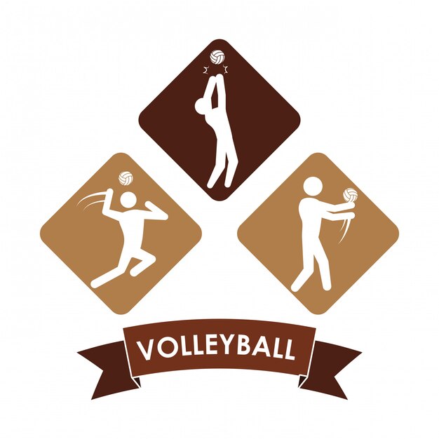 Diseño de icono de voleibol