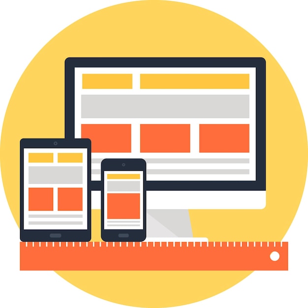Diseño de icono web de vector plano responsivo