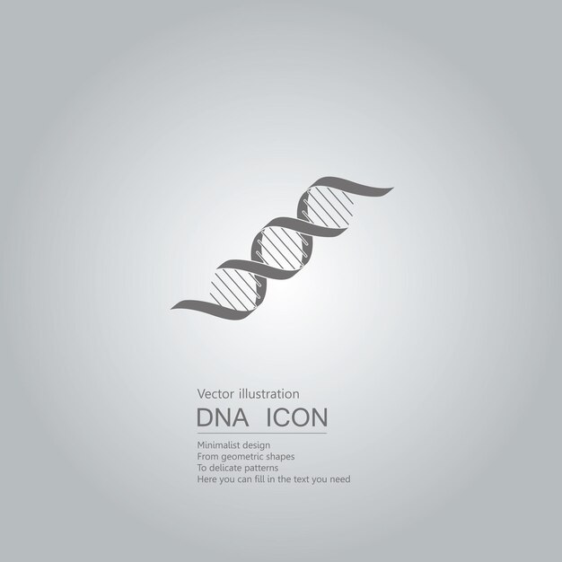 Diseño de iconos de ADN. Aislado sobre fondo gris.