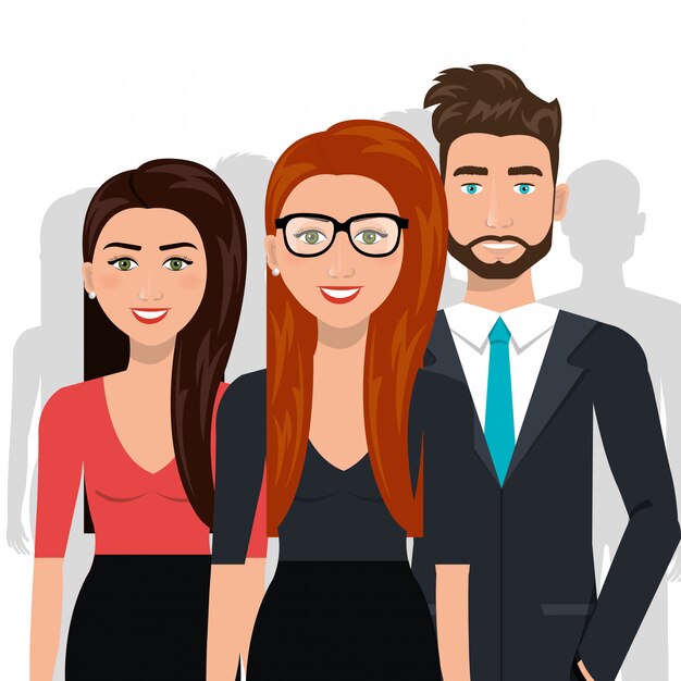 Vector diseño de iconos aislados elegantes empresarios