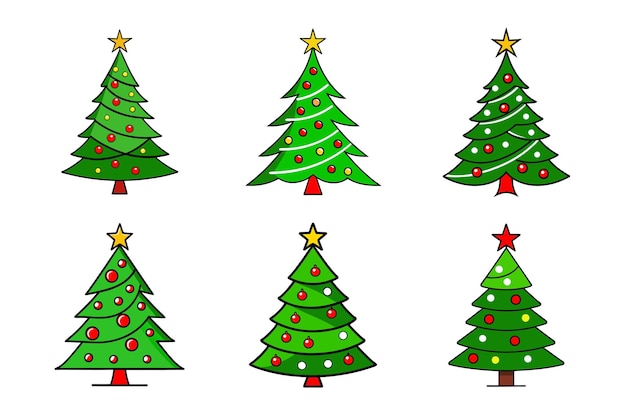 Diseño de iconos de árboles de Navidad