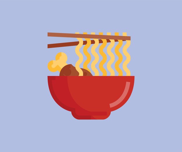 diseño de iconos de arte vectorial de fideos