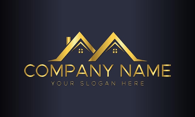 Diseño de íconos de arte vectorial de logotipos inmobiliarios