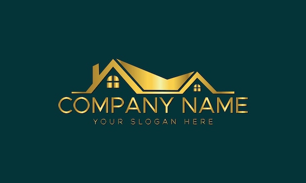 Diseño de íconos de arte vectorial de logotipos inmobiliarios
