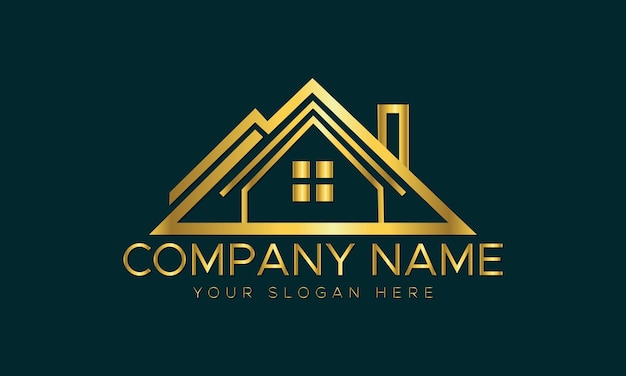 Diseño de íconos de arte vectorial de logotipos inmobiliarios