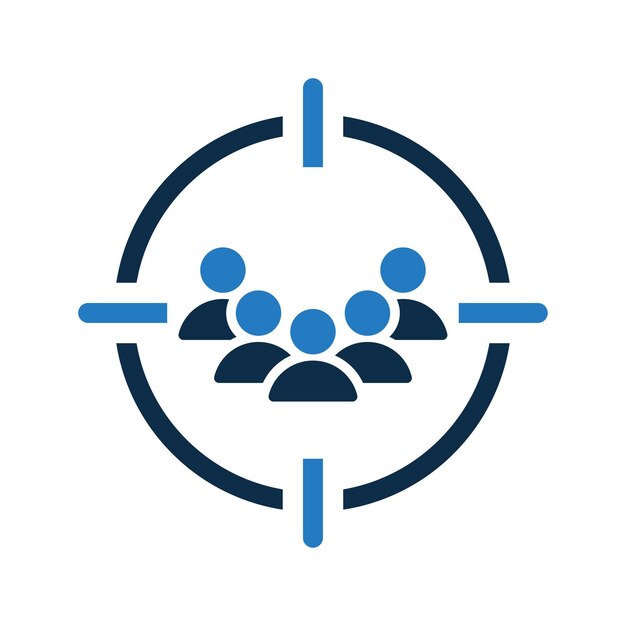 Diseño de iconos para el cliente objetivo de la audiencia