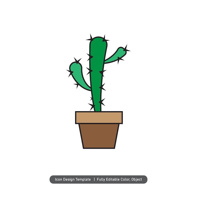 diseño de iconos de color de cactus