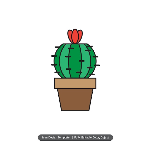 diseño de iconos de color de cactus