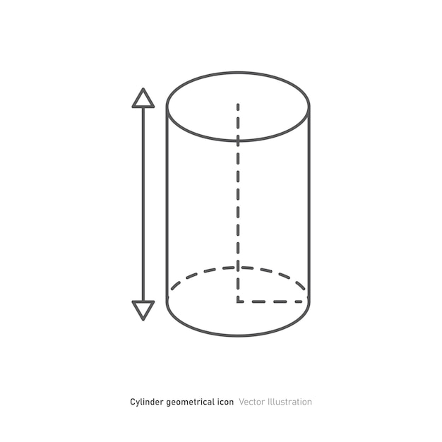 Diseño de iconos de formas geométricas cilindro ilustración vectorial de iconos geométricos