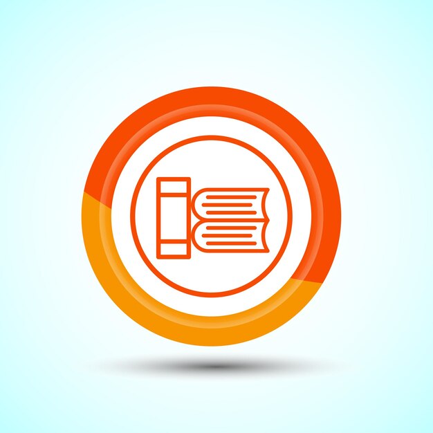 Diseño de íconos Ilustración de libros Íconos para aplicaciones y sitios web Diseño de botones de color naranja