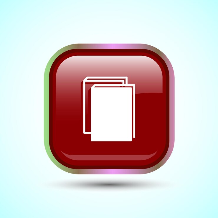 Vector diseño de íconos ilustración de libros íconos para aplicaciones y sitios web diseño de botones cuadrados de color rojo