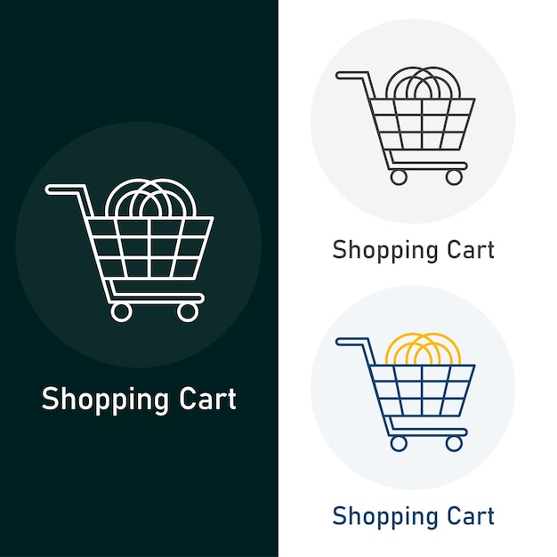 Diseño de iconos de ilustración vectorial del carrito de compras