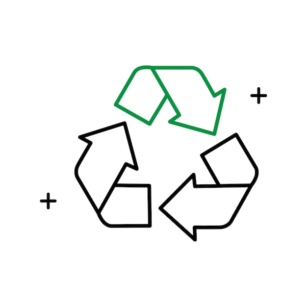 Diseño de iconos de ilustración vectorial reciclable