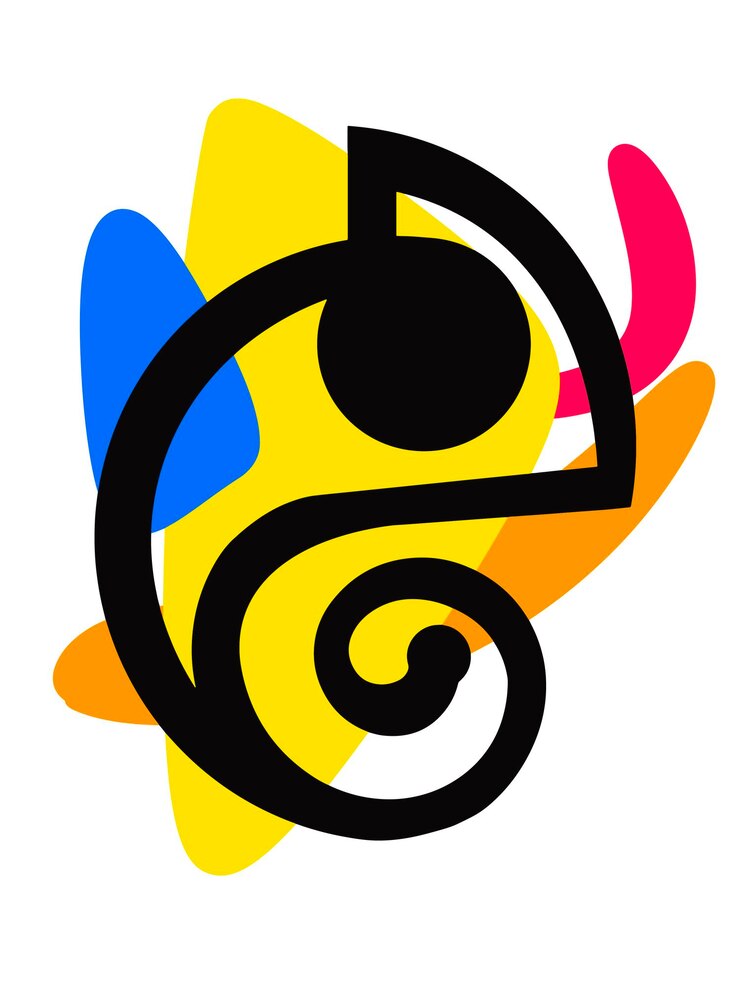 Vector diseño de íconos de ilustraciones de cubismo vectorial camaleón