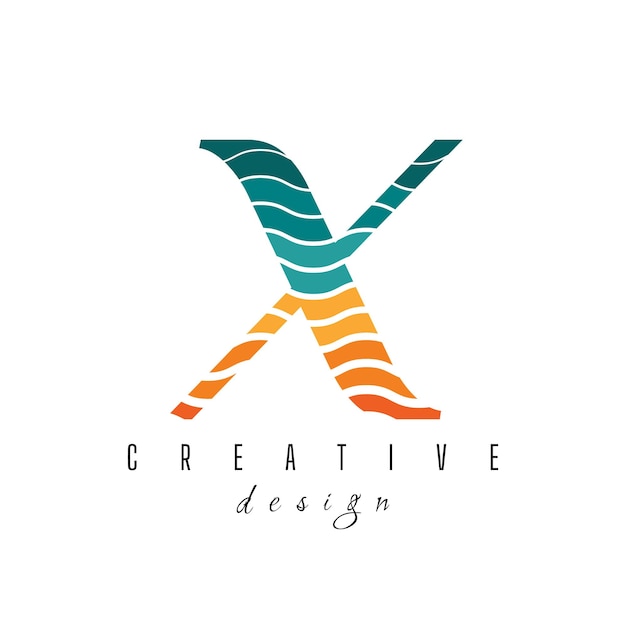 Diseño de iconos de logotipo de letras X coloridas plantilla creativa para negocios