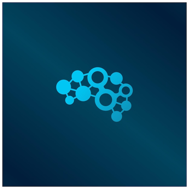 diseño de iconos de logotipo tecnológico con cerebro creativo conectar símbolo de punto conexión cerebral logotipo icono vectorial cavar