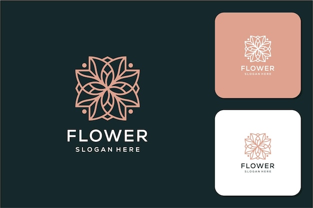 Vector diseño de iconos de logotipos de flores abstractas y elegantes inspiración creativa para símbolos premium