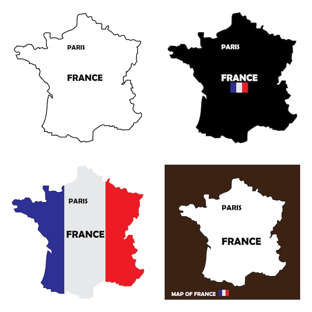 diseño de íconos del mapa de francia