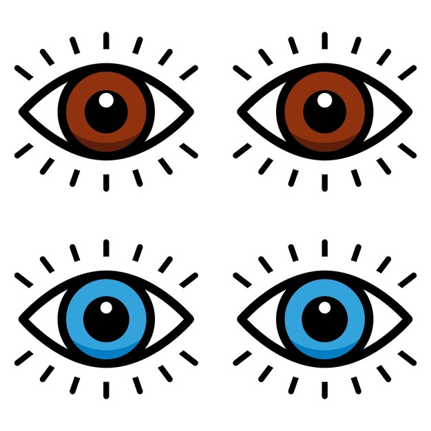 Diseño de iconos de ojos de dibujos animados Diseño de ilustraciones