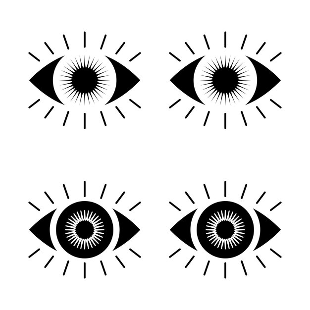 Diseño de iconos de ojos de dibujos animados Diseño de ilustraciones