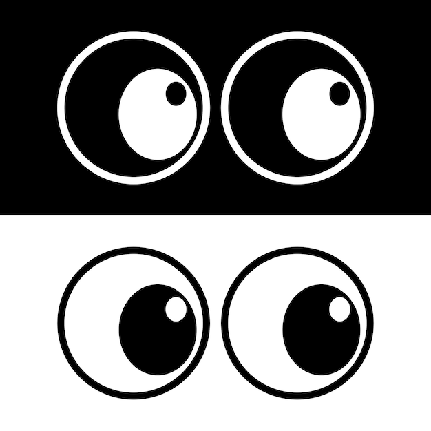 Diseño de iconos de ojos de dibujos animados Diseño de ilustraciones