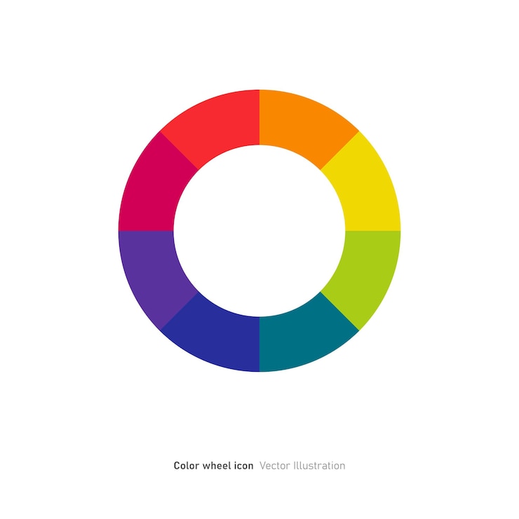 Vector diseño de iconos de rueda de colores o selección de círculos de colores ilustración de vector plano