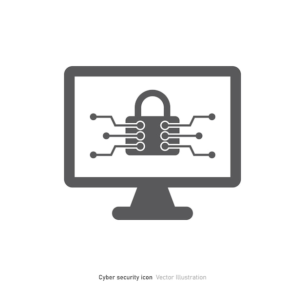 Diseño de iconos de seguridad cibernética Ilustración vectorial de símbolos de seguridad