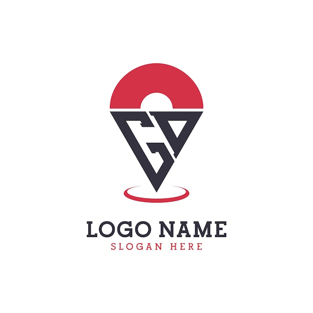 Diseño de íconos de ubicación de GD Logotipo moderno de GD Pinpoint para aplicaciones de mapas de navegación y negocios basados en la ubicación
