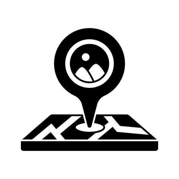 Diseño de iconos de ubicación de mapas de viajes y aventuras listo para uso premium