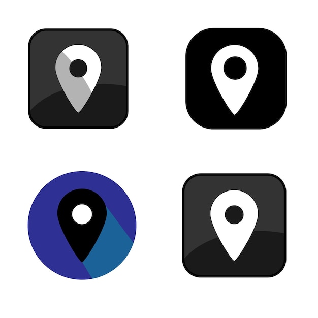 diseño de iconos de ubicaciones vectoriales coloridas