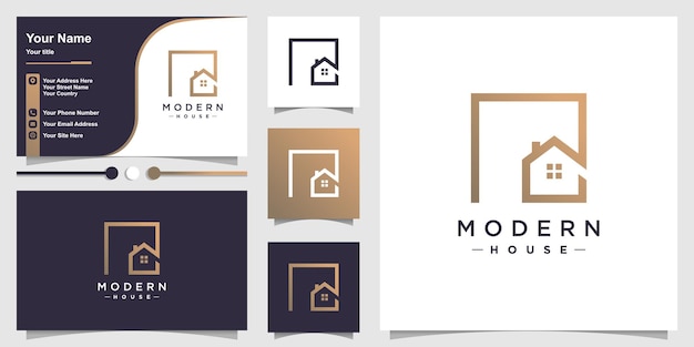 Diseño de íconos vectoriales de elementos de logotipo de casa moderna con idea de concepto moderno creativo