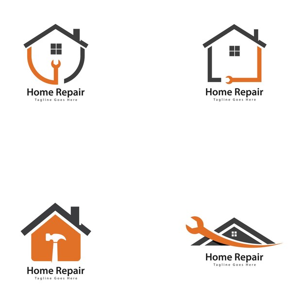 diseño de íconos vectoriales de plantillas de logotipo de reparación del hogar